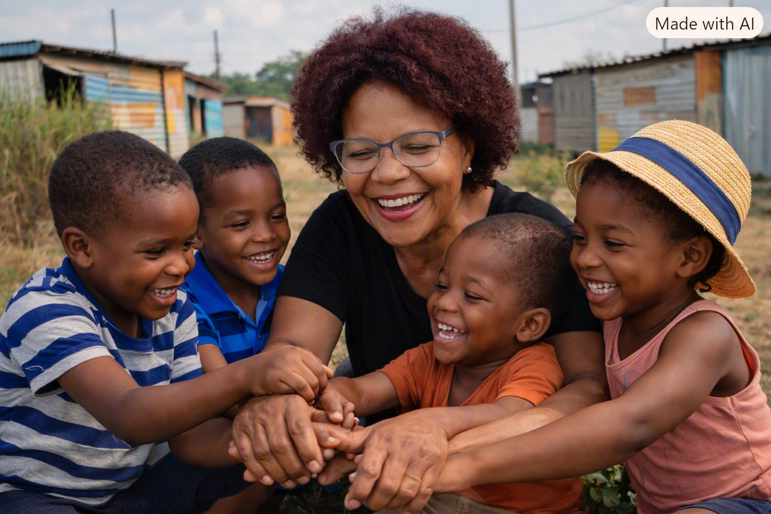 dudu glasses playing with poor children
